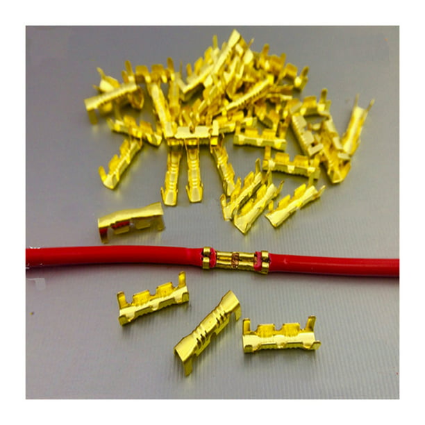 100pcs Brass Clips Wire Ends Terminal Soldering Battery Connector Electronic 5mm